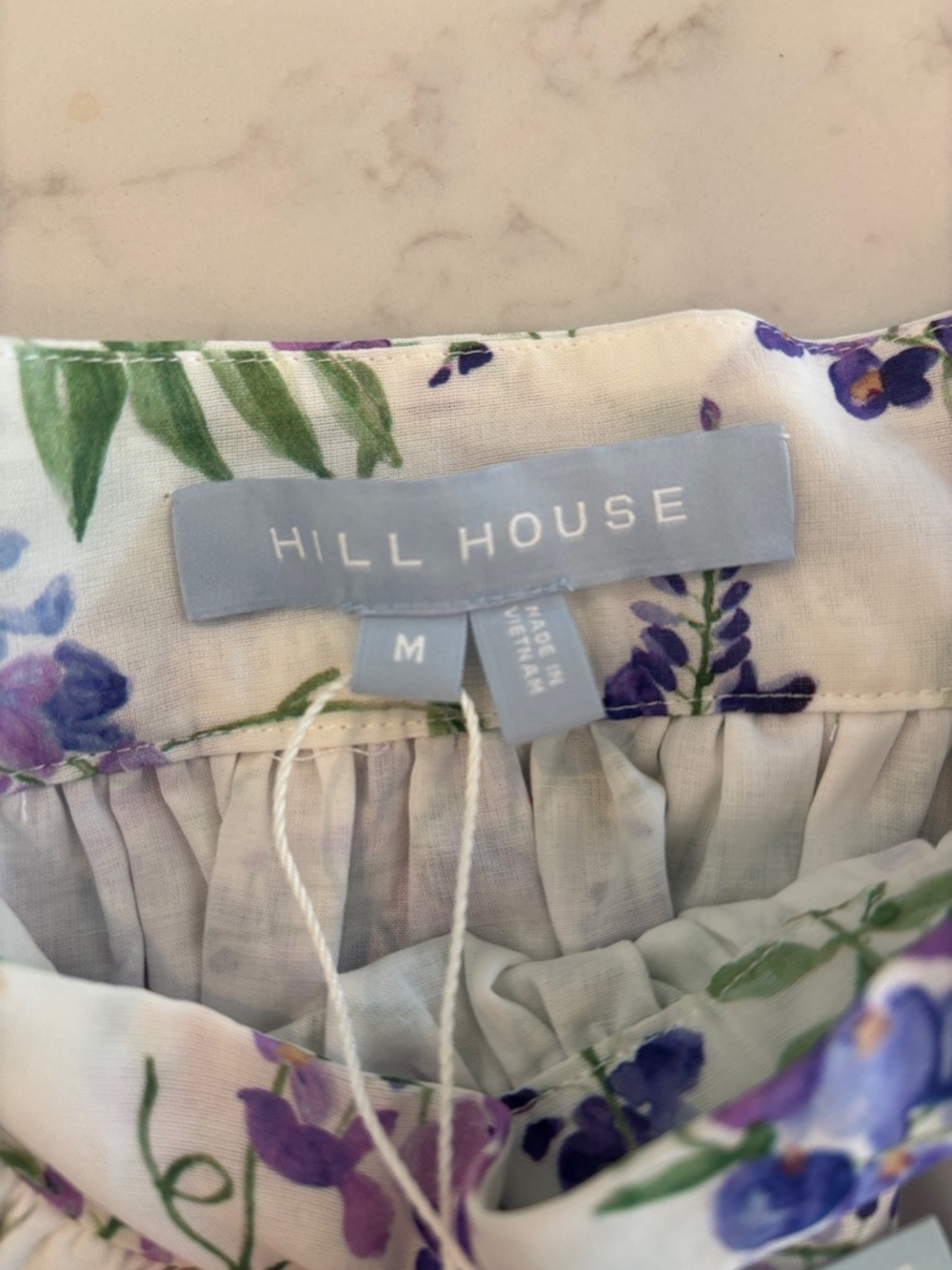 Hill House White Skirt with Purple Floral Wisteria Print - NWT - Picture 2 of 4